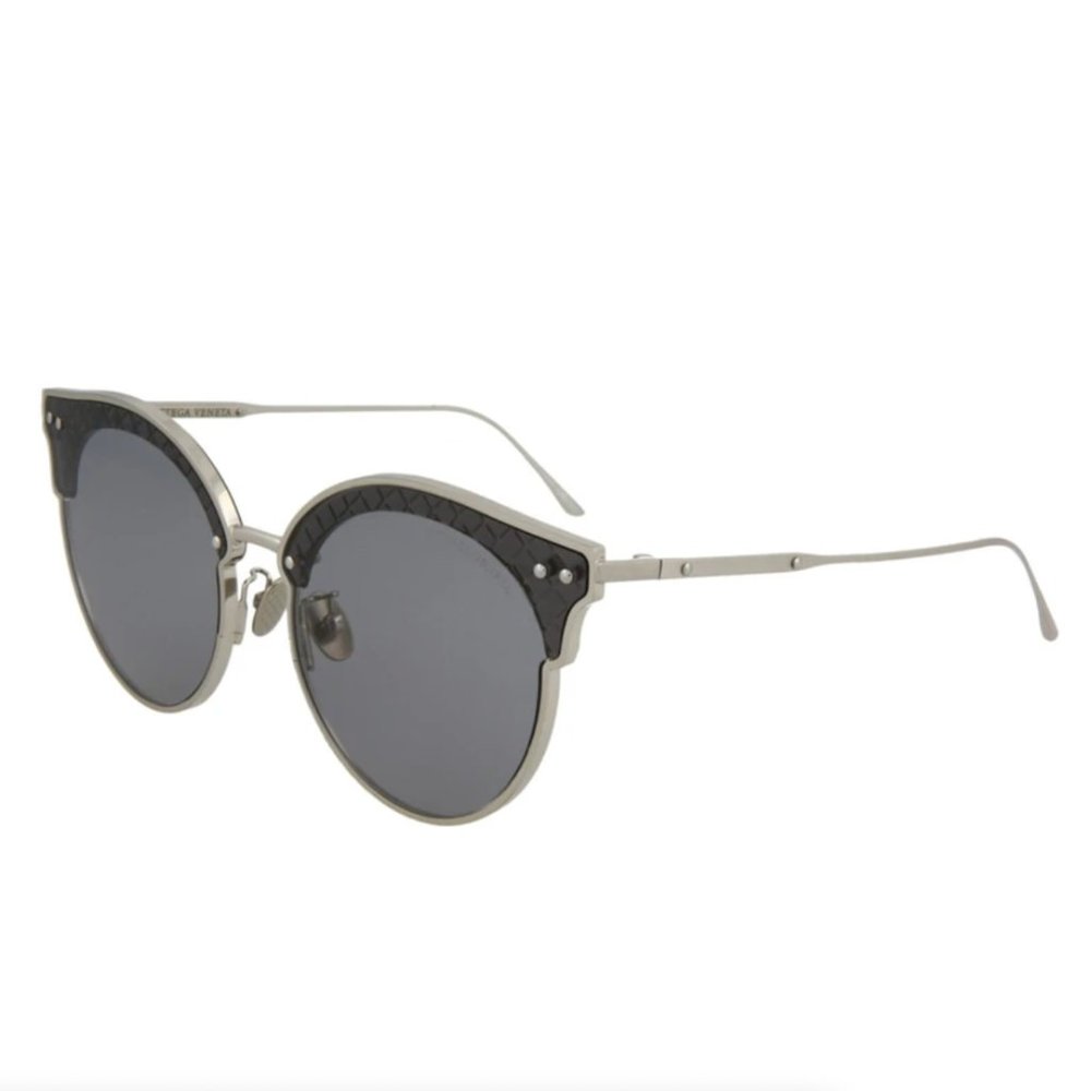 Bottega Veneta Women's Grey and Silver Metal Sunglasses!